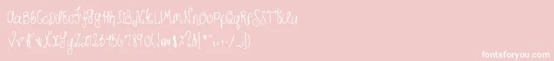 MtfHunnie-Schriftart – Weiße Schriften auf rosa Hintergrund