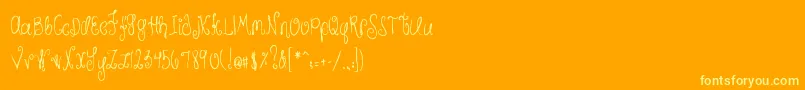 MtfHunnie-Schriftart – Gelbe Schriften auf orangefarbenem Hintergrund