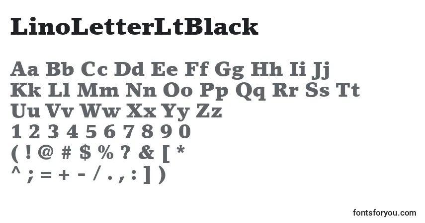 Czcionka LinoLetterLtBlack – alfabet, cyfry, specjalne znaki