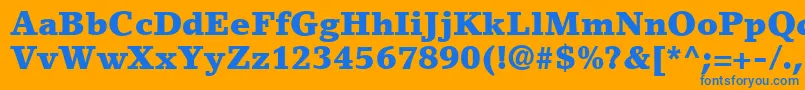 Weitere Informationen zur LinoLetterLtBlack-Schriftart LinoLetterLtBlack-Schriftart – Blaue Schriften auf orangefarbenem Hintergrund