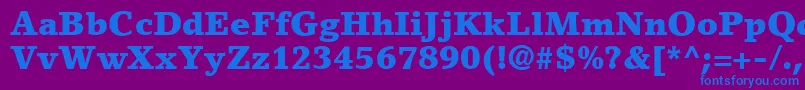 LinoLetterLtBlack-fontti – siniset fontit violetilla taustalla