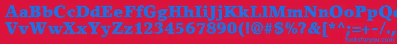 フォントLinoLetterLtBlack – 赤い背景に青い文字