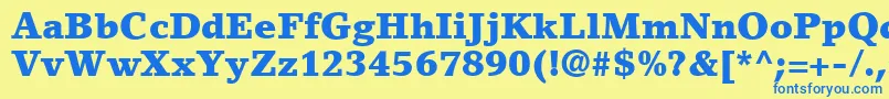 LinoLetterLtBlack Font – Blue Fonts on Yellow Background