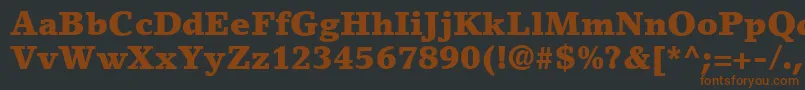 LinoLetterLtBlack Font – Brown Fonts on Black Background