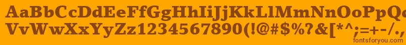 LinoLetterLtBlack-fontti – ruskeat fontit oranssilla taustalla