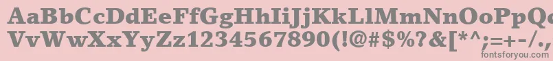Fonte LinoLetterLtBlack – fontes cinzas em um fundo rosa
