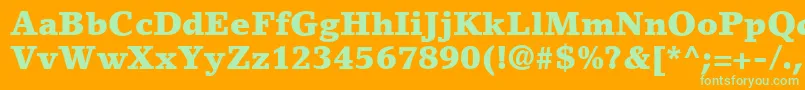 LinoLetterLtBlack Font – Green Fonts on Orange Background