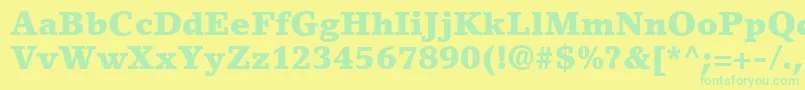 フォントLinoLetterLtBlack – 黄色い背景に緑の文字