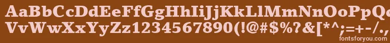 LinoLetterLtBlack Font – Pink Fonts on Brown Background