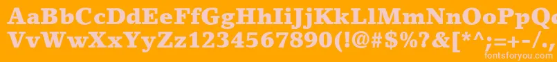 LinoLetterLtBlack Font – Pink Fonts on Orange Background