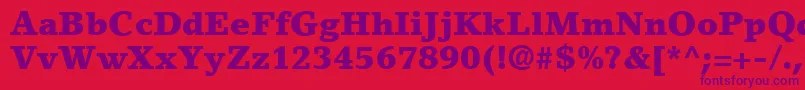 LinoLetterLtBlack Font – Purple Fonts on Red Background