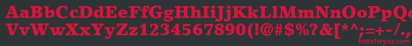 LinoLetterLtBlack-Schriftart – Rote Schriften auf schwarzem Hintergrund