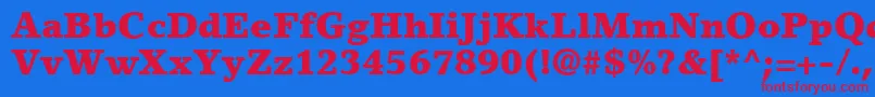 Шрифт LinoLetterLtBlack – красные шрифты на синем фоне