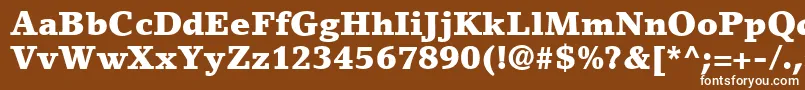 LinoLetterLtBlack-fontti – valkoiset fontit ruskealla taustalla