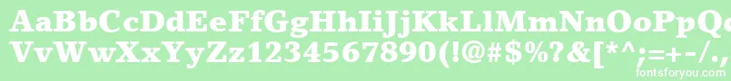 LinoLetterLtBlack-Schriftart – Weiße Schriften auf grünem Hintergrund