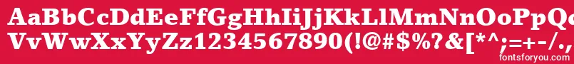 LinoLetterLtBlack-Schriftart – Weiße Schriften auf rotem Hintergrund