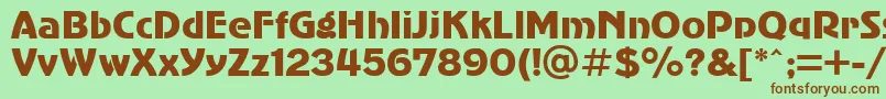 Шрифт SanasoftSub.Kz – коричневые шрифты на зелёном фоне