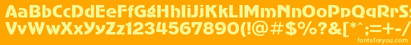 SanasoftSub.Kz Font – Yellow Fonts on Orange Background