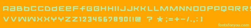 FontoposolidRegular Font – Green Fonts on Orange Background