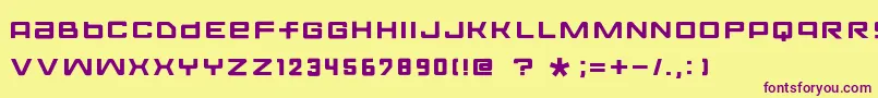 FontoposolidRegular Font – Purple Fonts on Yellow Background