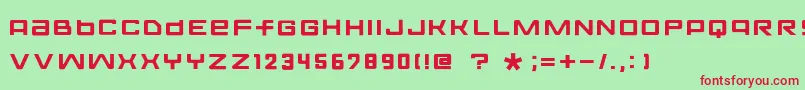 FontoposolidRegular Font – Red Fonts on Green Background