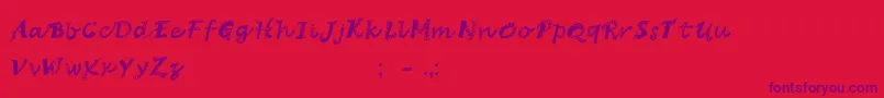 HagadouRegular Font – Purple Fonts on Red Background