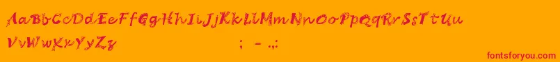 HagadouRegular Font – Red Fonts on Orange Background