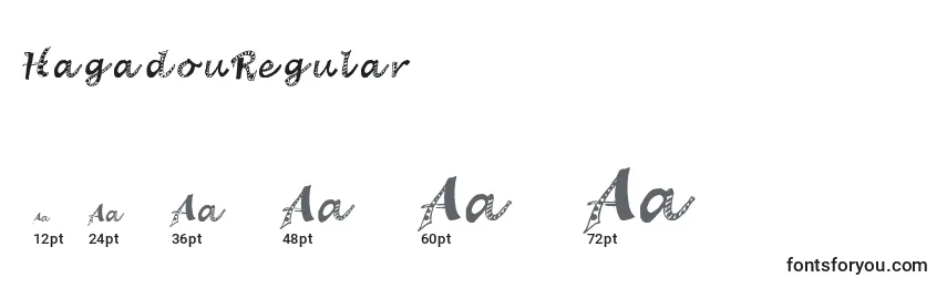 Размеры шрифта HagadouRegular