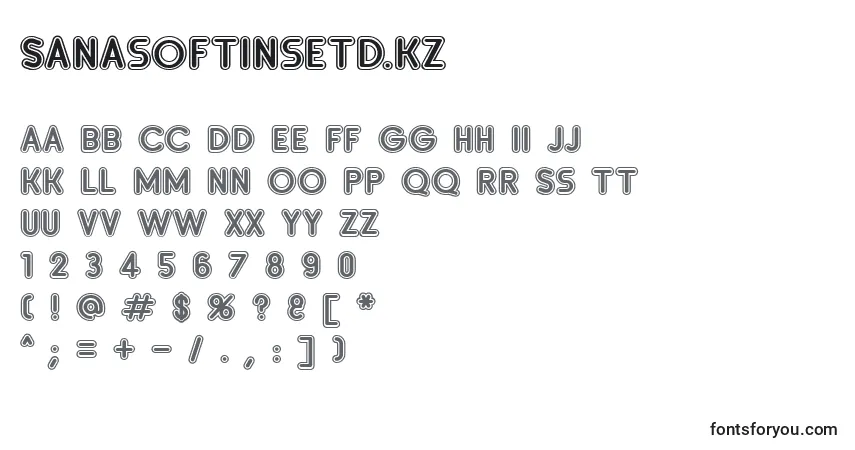 SanasoftInsetD.Kz Font – alphabet, numbers, special characters