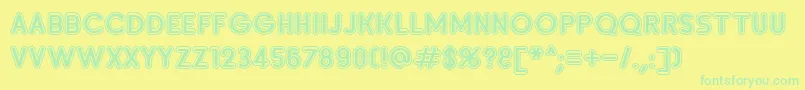 Шрифт SanasoftInsetD.Kz – зелёные шрифты на жёлтом фоне