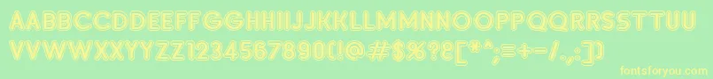 SanasoftInsetD.Kz-Schriftart – Gelbe Schriften auf grünem Hintergrund