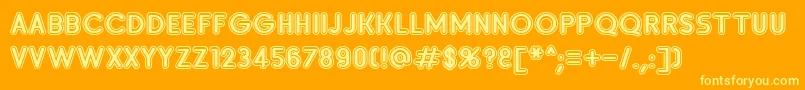 Fonte SanasoftInsetD.Kz – fontes amarelas em um fundo laranja