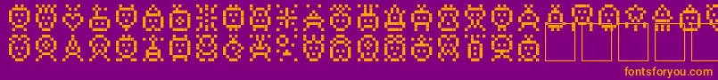fuente SpacyStuff – Fuentes Naranjas Sobre Fondo Morado