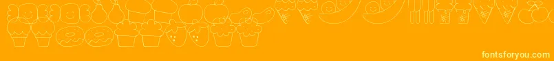 MtfSweetDings Font – Yellow Fonts on Orange Background