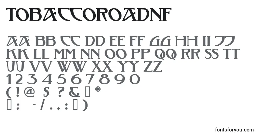 Czcionka Tobaccoroadnf (108101) – alfabet, cyfry, specjalne znaki