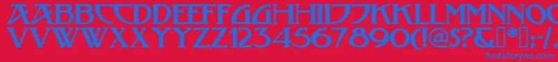 Tobaccoroadnf Font – Blue Fonts on Red Background