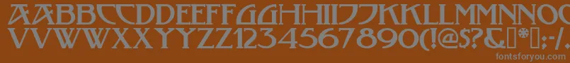Tobaccoroadnf-Schriftart – Graue Schriften auf braunem Hintergrund