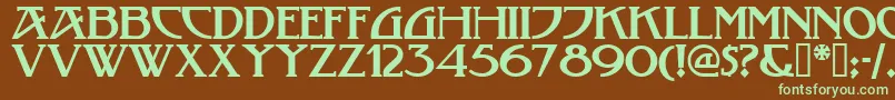 Tobaccoroadnf Font – Green Fonts on Brown Background