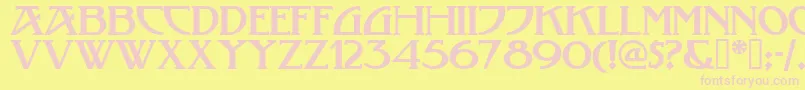 Tobaccoroadnf Font – Pink Fonts on Yellow Background