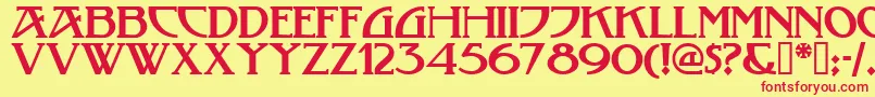 Tobaccoroadnf Font – Red Fonts on Yellow Background