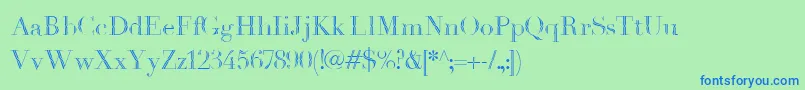 Шрифт Havanaharbor1889 – синие шрифты на зелёном фоне