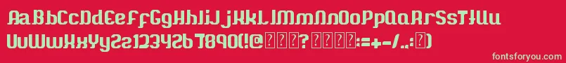 フォントNendo – 赤い背景に緑の文字