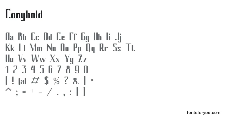 Шрифт Conybold – алфавит, цифры, специальные символы