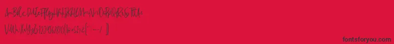 Weitere Informationen zur MadeleineDemo-Schriftart MadeleineDemo-Schriftart – Schwarze Schriften auf rotem Hintergrund
