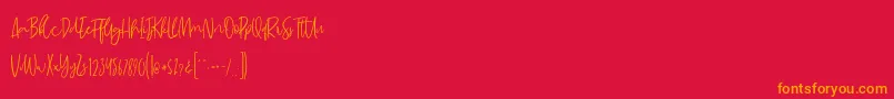 MadeleineDemo Font – Orange Fonts on Red Background