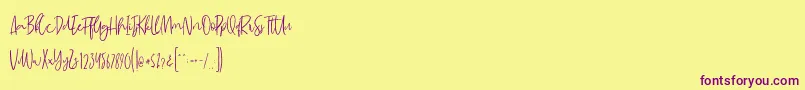 MadeleineDemo Font – Purple Fonts on Yellow Background