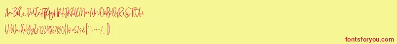フォントMadeleineDemo – 赤い文字の黄色い背景