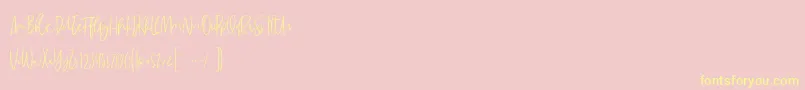 MadeleineDemo Font – Yellow Fonts on Pink Background