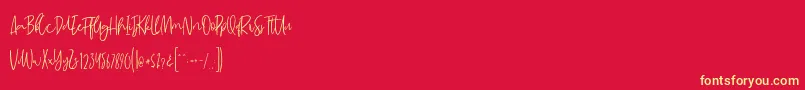 MadeleineDemo Font – Yellow Fonts on Red Background