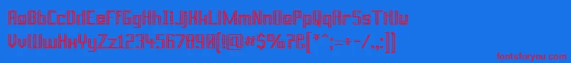 Prusbu Font – Red Fonts on Blue Background